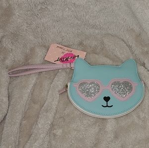 NWT Blue Cat wristlet with Sunglasses